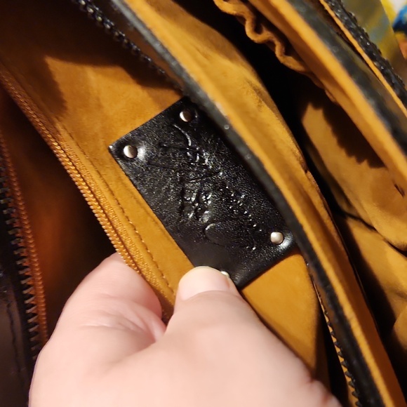 Patricia Nash Patchwork Leather Messenger Crossbody Shoulder Bag - Picture 8 of 12